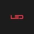 Simple LED logo design , LED wordmark logo vector illustration