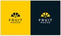 Simple lemon fruit with house or home symbol logo template