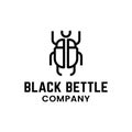 Simple Letter Initial BB for Black Beetle Logo Design