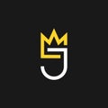 Simple Letter J Crown King Queen Vector Logo Template Royalty Free Stock Photo
