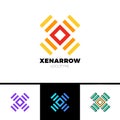 Simple Letter X logo. Square and line logotype