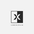 Simple Letter X Square Polygon Geometric logo