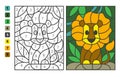 Simple level vector coloring zoo animal lion, color by numbers. Puzzle game for children education