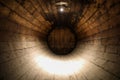 Simple life of ancient monks. Inside of 1200 liters wooden barrel for storing water in the Monastery of Varlaam from Meteora Royalty Free Stock Photo