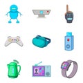 Simple life icons set, cartoon style Royalty Free Stock Photo