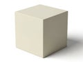 A simple light beige rectangular prism casting a subtle shadow on a white background Royalty Free Stock Photo