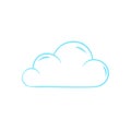Simple Light Blue Cloud Outline Illustration Royalty Free Stock Photo