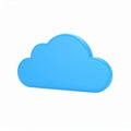 Simple light blue cloud rendered in 3D style on transparent background Royalty Free Stock Photo