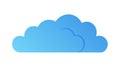 Simple light blue cloud shape, minimalist weather icon, vector design Generative AI Royalty Free Stock Photo
