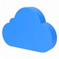 Simple light blue 3D cloud computing icon render on transparent background Royalty Free Stock Photo