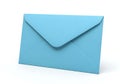 A simple light blue envelope with a pointed flap isolated on a white background Royalty Free Stock Photo
