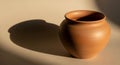 A simple, light brown clay pot Royalty Free Stock Photo