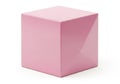 A simple light pink rectangular prism object against a stark white background Royalty Free Stock Photo