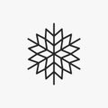 Simple light snowflake symbol design Royalty Free Stock Photo