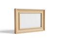Simple light wood picture frame with white matting on a clean white background Royalty Free Stock Photo