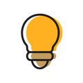 Simple lightbulb in flat style illustration, lamp icon design