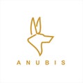 Simple line art Anubis head logo vector graphic