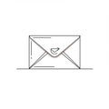 Simple line art of an envelope with a stylized email icon on the front, featuring a Royalty Free Stock Photo