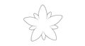 Line Art Flower Star Shape - Minimal Botanical Outline Royalty Free Stock Photo