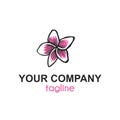 Simple lily flower vector logo and icon illustration Royalty Free Stock Photo