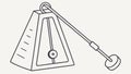A simple line art icon of a classic pyramid-shaped metronome, vector design Generative AI Royalty Free Stock Photo