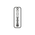 Simple line art icon of garden tool. Thermometer on white background. Flat style. Royalty Free Stock Photo