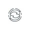 Simple Line Art Icon of Refresh Arrows in Circular Loop Symbolizing Repeat Cycle Royalty Free Stock Photo
