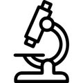 Simple line art icon of a scientific microscope Royalty Free Stock Photo