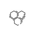 Simple line art icon of three bee hexagonal honeycomb