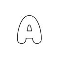 Simple Line Art Bubble Style Letter A Alphabet Education Design Royalty Free Stock Photo