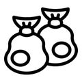 Simple line art illustration of a pair of castanets, typical spanish percussion instruments Royalty Free Stock Photo