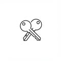 Crossed Keys Icon: Simple Line Art Design