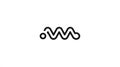 Abstract Wave Symbol with Circle Icon, Minimalist Rhythm Sound Design Element Royalty Free Stock Photo