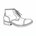 Simple Line Art Men\'s Lace Up Shoe Coloring Page