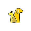 Simple line art, monoline, outline cat and dog logo design vector template illustration. pet shop, pet services, pet clinic symbol Royalty Free Stock Photo