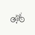 A simple line art in mountain bicycle.vector art with circles and staright lines.it can be used as a simbal in cycling camps. Royalty Free Stock Photo