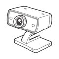 Simple line art webcam icon silhouette for digital communication and recording needs Royalty Free Stock Photo