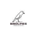 Simple line bird canary logo symbol icon vector graphic design illustration idea creative