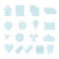 Simple line, blue web icons set, vector illustration Royalty Free Stock Photo
