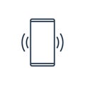 Simple Line of Cell Phone Vector Icon - mobile phone ringing or vibrating Royalty Free Stock Photo