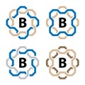 Simple line circular frame letter symbol