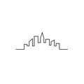 Simple line cityscape silhouette