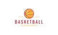 Simple line colorful basket ball logo symbol icon vector graphic design