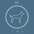 Simple line dog icon.