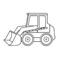 Simple Line Drawing of a Bobcat Skid Steer Loader Royalty Free Stock Photo