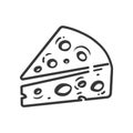 A Simple Line Drawing Of A Cheese Wedge Royalty Free Stock Photo