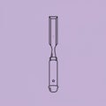 Simple line drawing of a chisel on a purple background. The chisel features a Royalty Free Stock Photo