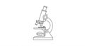 Simple Line Drawing of a Compound Microscope Royalty Free Stock Photo