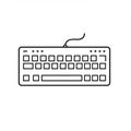 Simple line drawing of a computer keyboard. Features a rectangular shape with evenly Royalty Free Stock Photo