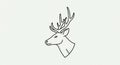 Simple line drawing of a deer Royalty Free Stock Photo